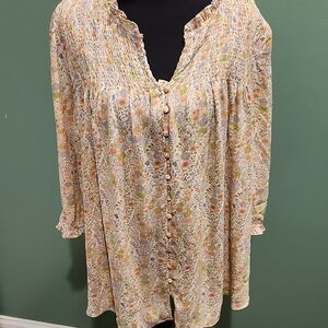 Rose & Olive Multicolor Floral Blouse